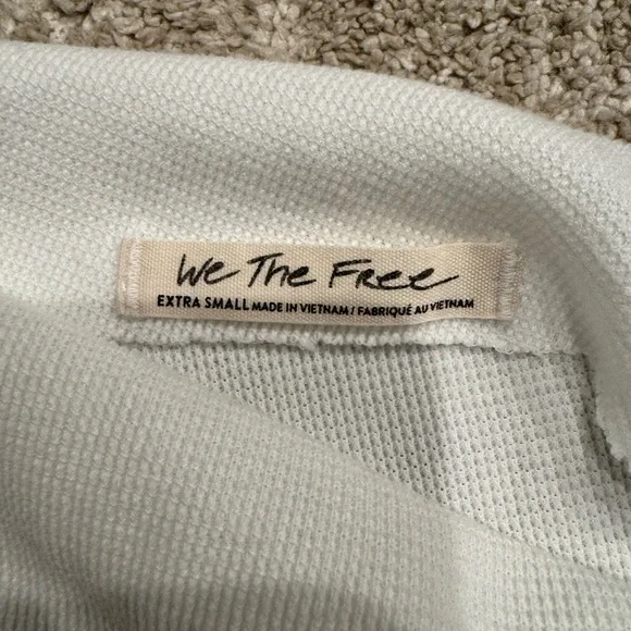 We the free white waffle off shoulder shirt - Picture 4 of 4